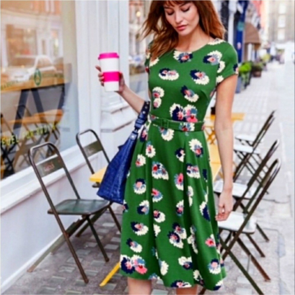 Boden Aida Ponte Dress Green